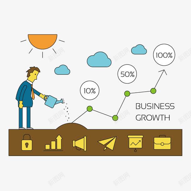 创意商业成长计划矢量图ai免抠素材_新图网 https://ixintu.com 商业 成长 计划 矢量图