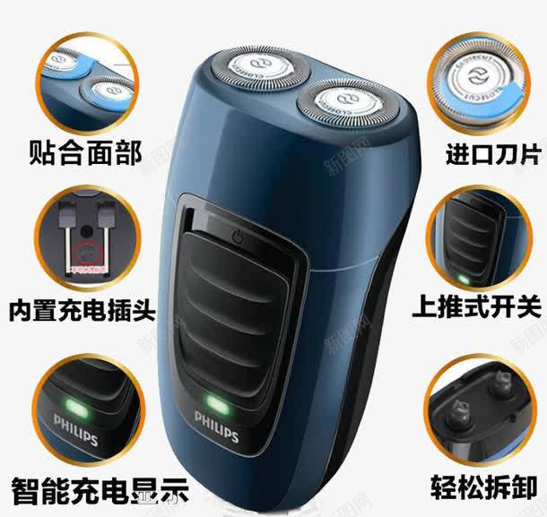 飞利浦刮胡刀细节图png免抠素材_新图网 https://ixintu.com 产品实物 刮胡刀 日用百货 细节图 飞利浦