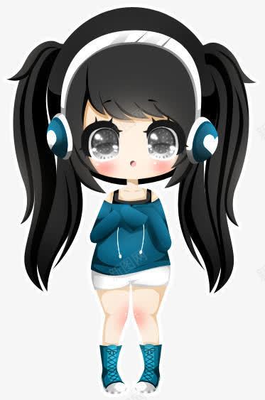 创意手绘扁平听音乐的小女孩png免抠素材_新图网 https://ixintu.com 创意 女孩 扁平 音乐