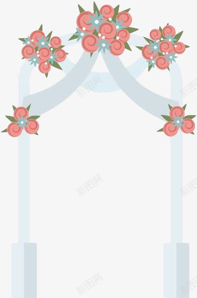 手绘花卉拱门png免抠素材_新图网 https://ixintu.com 建筑门窗 手绘 手绘拱门 拱门 玫瑰 花卉 花卉拱门