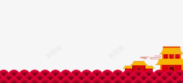 中国风片png免抠素材_新图网 https://ixintu.com PNG图片素材 中国风 免费PNG 免费PNG素材 房子 红色 黄色