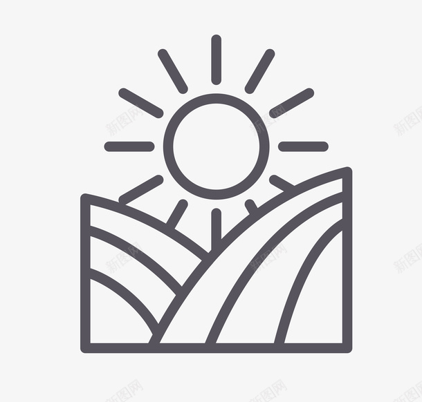 手绘的日出图标png_新图网 https://ixintu.com png图形 png装饰 手绘 日出 草坡 装饰