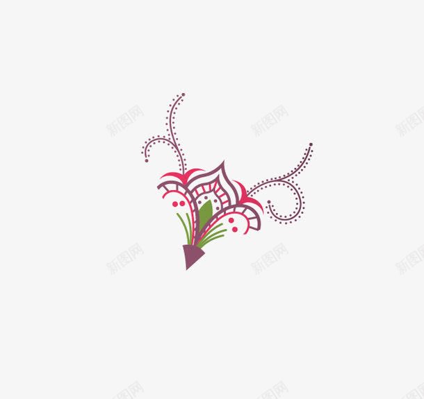 手绘紫粉色清新花紋png免抠素材_新图网 https://ixintu.com 清新 清新粉色 清新花紋 粉色 粉色清新 花紋