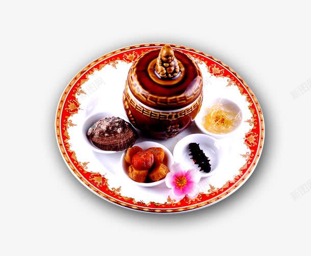 美食套餐png免抠素材_新图网 https://ixintu.com 汤 海参 盘子 美食 花