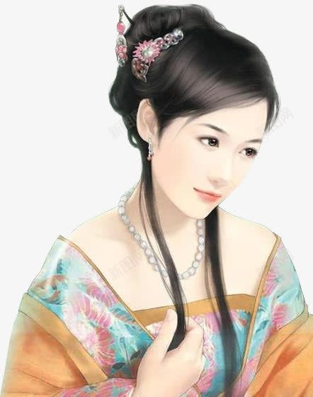 古典美女小露香肩png免抠素材_新图网 https://ixintu.com 古典 美女