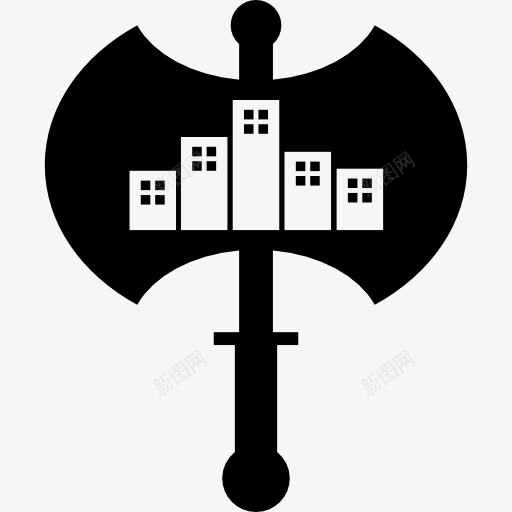 斧市图标png_新图网 https://ixintu.com 城市 建筑 形状 形状工具 斧 旧的 老式的