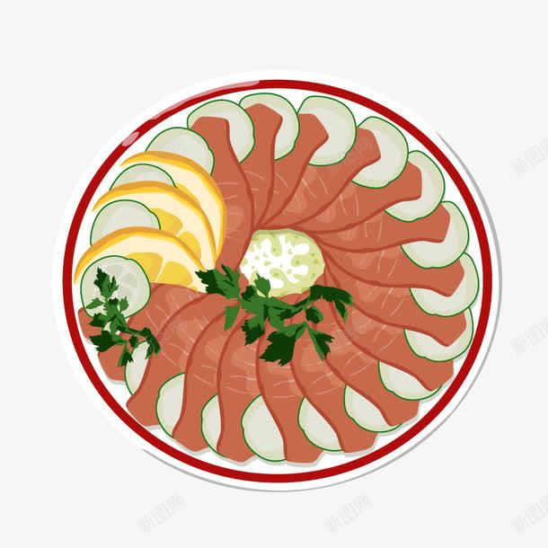 圆形盘子食物肉片png免抠素材_新图网 https://ixintu.com 圆形 盘子 肉片 食物