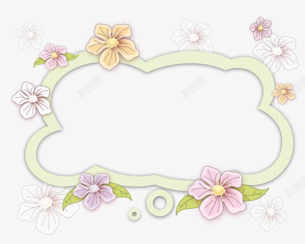 素雅花朵边框png免抠素材_新图网 https://ixintu.com 清新 素雅 花朵 边框