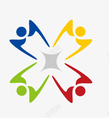 彩色抽象人物标志矢量图eps免抠素材_新图网 https://ixintu.com 彩色抽象人物标志 矢量图