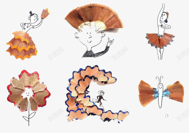 创意画作psd免抠素材_新图网 https://ixintu.com 创意 惊喜人物 意想不到 艺术 铅笔屑