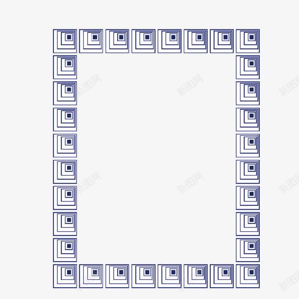 蓝色方格竖边框png免抠素材_新图网 https://ixintu.com 方格 竖边框 蓝色