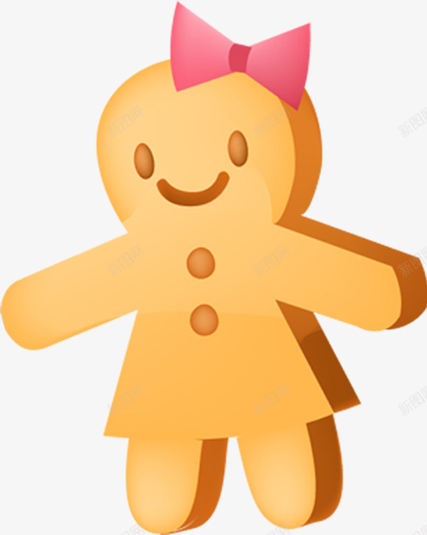 黄色卡通女孩饼干七夕情人节png免抠素材_新图网 https://ixintu.com 卡通 女孩 情人 饼干 黄色
