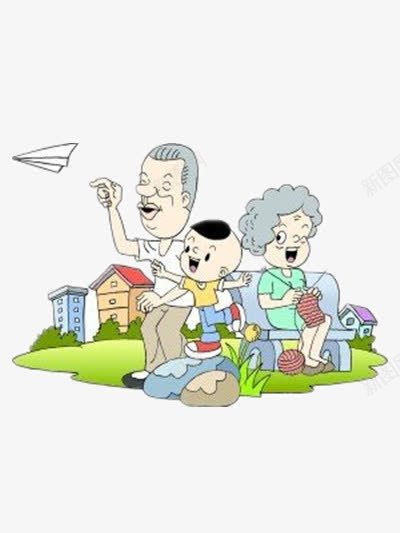 一家人外出休闲png免抠素材_新图网 https://ixintu.com 人物 卡通 彩色 房子
