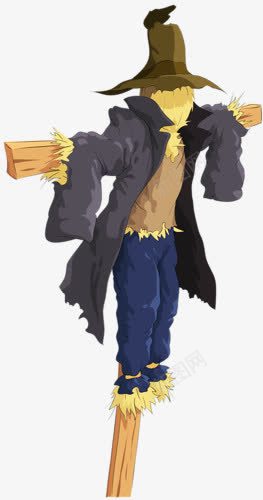 十字稻草人png免抠素材_新图网 https://ixintu.com 园艺 工具 庄园 稻草人