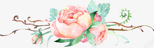 水彩花卉花边png免抠素材_新图网 https://ixintu.com 水彩花卉花边