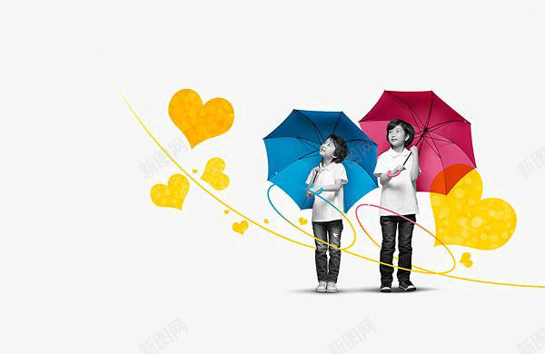 卡通爱心伞下的人png免抠素材_新图网 https://ixintu.com 伞下的人 免扣情侣 卡通 爱心