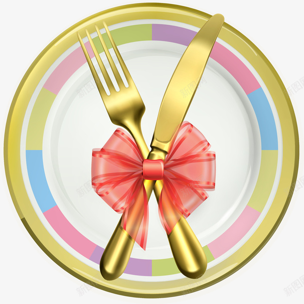 刀叉矢量图ai免抠素材_新图网 https://ixintu.com 刀叉 金色 矢量图