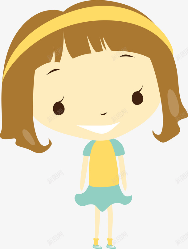 微笑的卡通女孩矢量图eps免抠素材_新图网 https://ixintu.com 儿童插画 卡通人物 卡通女孩 卡通插画 可爱女孩 微笑 矢量人物 矢量女孩 矢量图