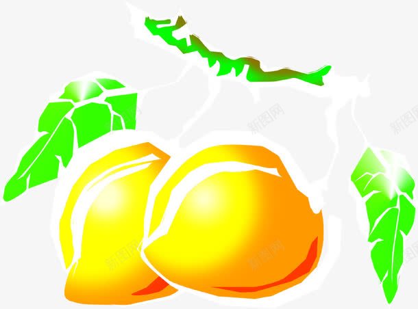 手绘黄色夏季桃子png免抠素材_新图网 https://ixintu.com 夏季 桃子 黄色