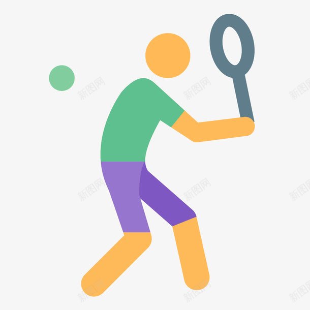 扁平化网球png免抠素材_新图网 https://ixintu.com 体育 扁平化 素材 网球