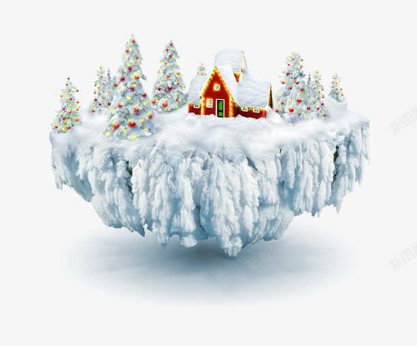 雪中屋子png免抠素材_新图网 https://ixintu.com 屋子 白色 雪景
