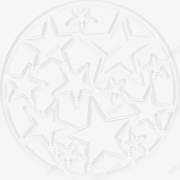 白色星星相框png免抠素材_新图网 https://ixintu.com 星星相框 素材 装饰