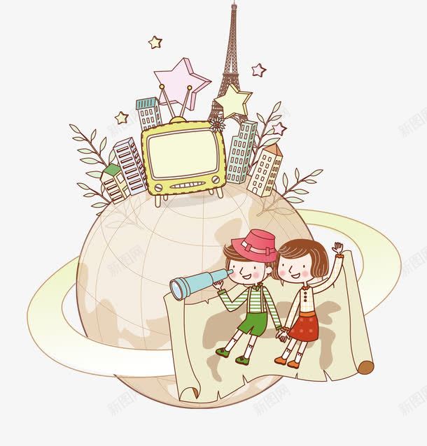环球旅行png免抠素材_新图网 https://ixintu.com png免费下载 旅游 海报 海报素材 环球游 装饰 装饰素材