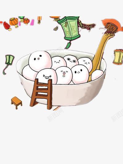 卡通的汤圆png免抠素材_新图网 https://ixintu.com 小凳子 彩色 梯子 灯笼 节日 食物
