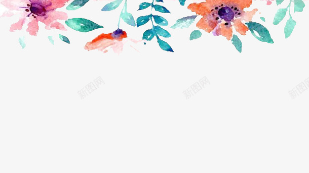 可爱手绘水彩花卉png免抠素材_新图网 https://ixintu.com 可爱 手绘 水彩花卉