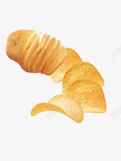 舌尖上的美味png免抠素材_新图网 https://ixintu.com 美味 薯片 黄色