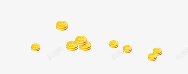 卡通扁平金币png免抠素材_新图网 https://ixintu.com 卡通 扁平 金币