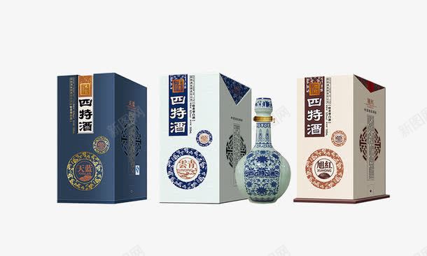 产品实物四特酒png免抠素材_新图网 https://ixintu.com 产品实物四特酒 白酒 酒水 青花瓷瓶