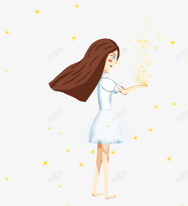 卡通手绘夜光萤火虫和女孩psd免抠素材_新图网 https://ixintu.com 卡通 卡通女孩 卡通手绘夜光萤火虫和女孩 夜景 女孩 萤光 萤火虫