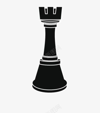 中国风黑色棋子图标图标