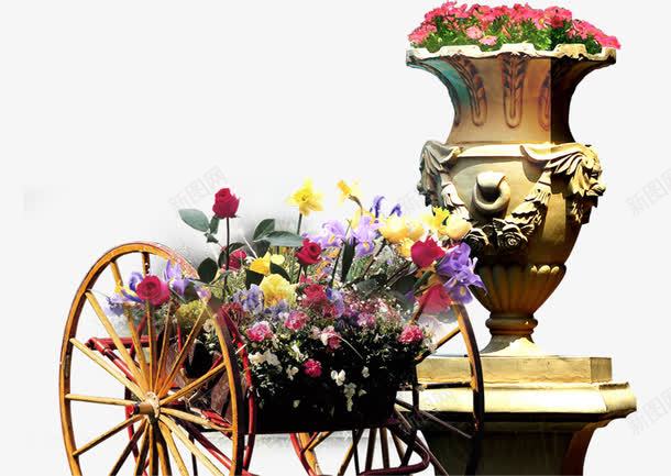 马车鲜花花瓶png免抠素材_新图网 https://ixintu.com 产品实物 居家装饰 马车 鲜花花瓶