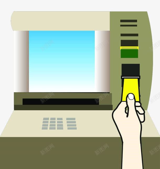 手绘ATM机png免抠素材_新图网 https://ixintu.com 出票 取票机 图标 手绘
