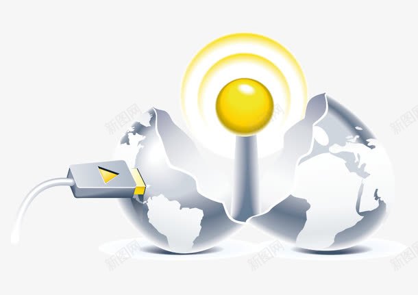 usb接口信号矢量图ai免抠素材_新图网 https://ixintu.com usb接口 信号 裂开 黄色 矢量图