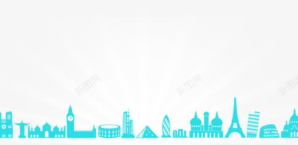 蓝色建筑png免抠素材_新图网 https://ixintu.com 射线光 建筑 蓝色建筑