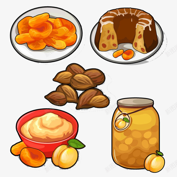 卡通杏子美食插画png免抠素材_新图网 https://ixintu.com 卡通 杏子 美食