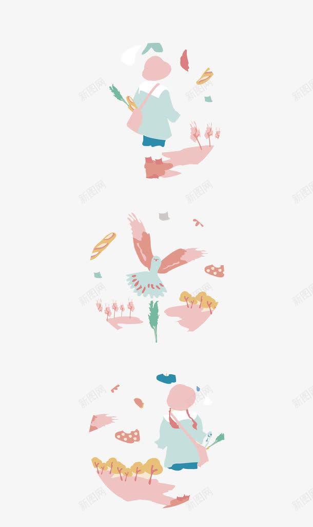 创意手绘背景图案png免抠素材_新图网 https://ixintu.com 创意设计 卡通设计 扁平创意图