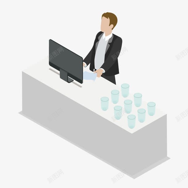 酒会工作人员png免抠素材_新图网 https://ixintu.com 工作人员 扁平 酒会