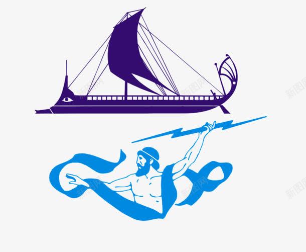 希腊神话人物png免抠素材_新图网 https://ixintu.com 希腊 海神 船 雷