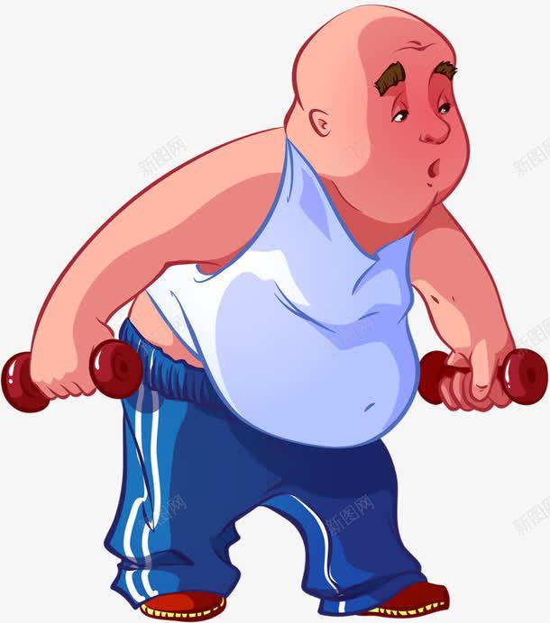 锻炼的老人png免抠素材_新图网 https://ixintu.com 哑铃 手绘 老人 锻炼