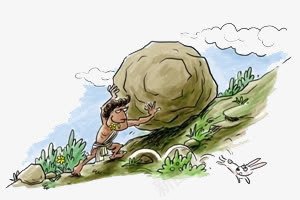 手绘爬山psd免抠素材_新图网 https://ixintu.com 鍔 鐖 鐭冲