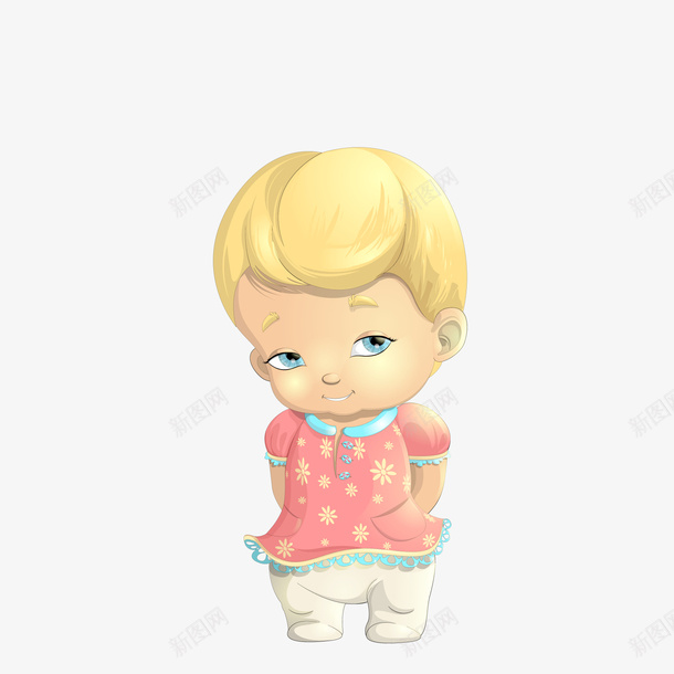 卡通可爱的小孩人物矢量图ai免抠素材_新图网 https://ixintu.com 人物设计 儿童节 卡通 可爱 黄头发 矢量图