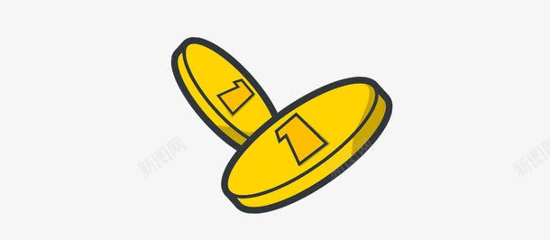 黄色卡通手绘金币png免抠素材_新图网 https://ixintu.com 1元金币 低爆价 便宜 卡通金币 掉落的金币 黄色金币