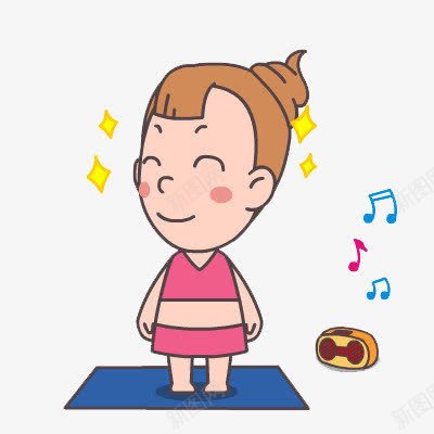 听音乐的女孩png免抠素材_新图网 https://ixintu.com 人物 动作 卡通 表情