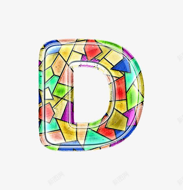 彩色玻璃字母Dpng免抠素材_新图网 https://ixintu.com 哥特式 彩色玻璃字母数字 立体