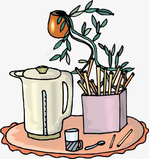 卡通保温壶植物png免抠素材_新图网 https://ixintu.com 保温壶 卡通植物 植物 矢量卡通