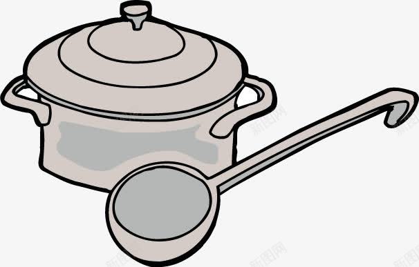 卡通饭锅饭勺矢量图eps免抠素材_新图网 https://ixintu.com 卡通矢量 矢量卡通 饭勺 饭锅 矢量图